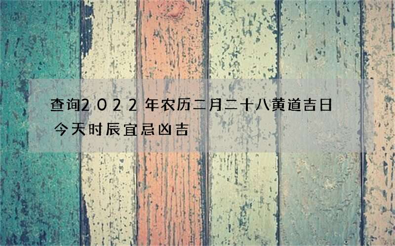 查询2022年农历二月二十八黄道吉日 今天时辰宜忌凶吉